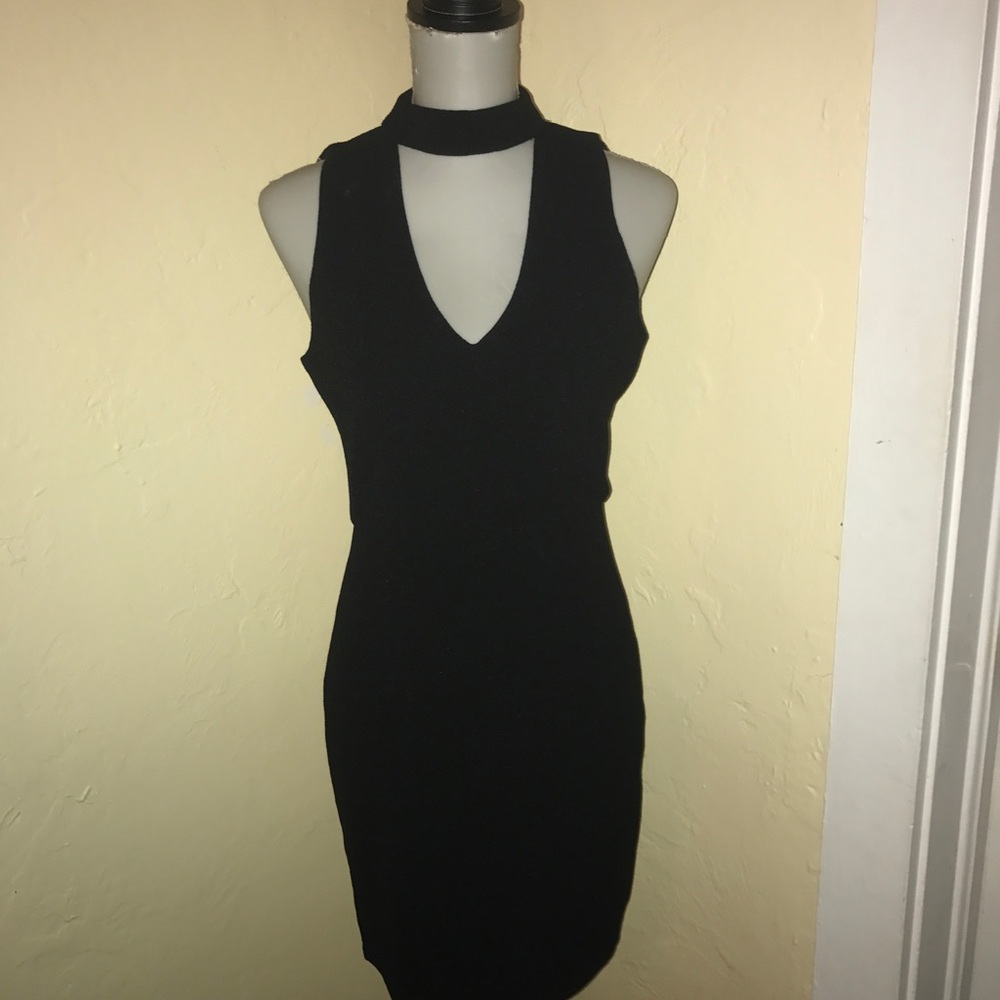 Sexy, black choker mini dress